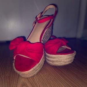 RED PLATFORM SHOES WORN ONCE - Women’s Size 10